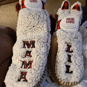 Muk Luks Plaid Mama Lil Slipper Socks